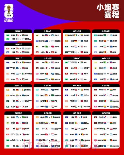 2026世界杯小组赛赛程高清版全程直播免费观看